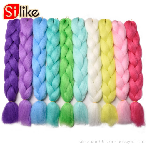 Best Super silike hair Glowing Synthetic Jumbo Braids Shining Hair in the Darkness Soft  Braiding Hair Extensions 24 Inch 100g